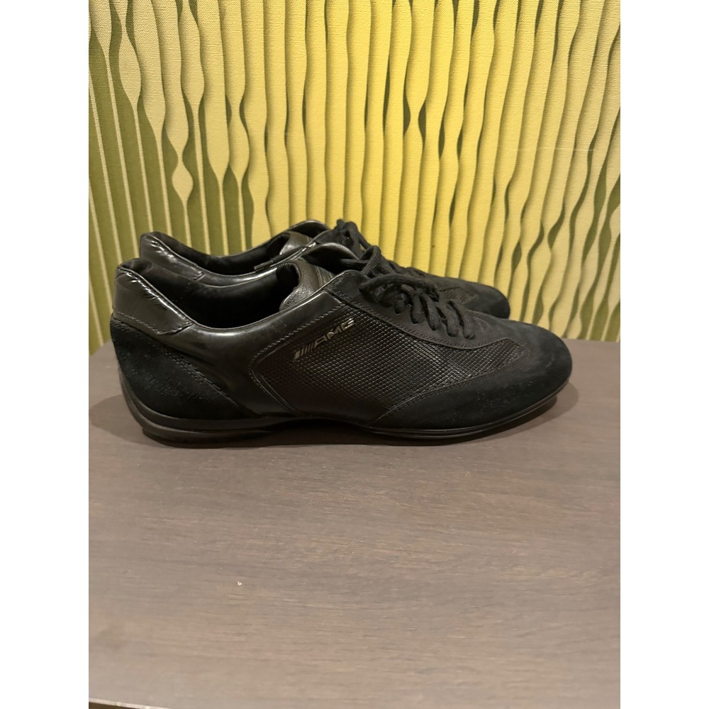 Santoni for AMG Mercedes Benz Mens Black Leather Suede Driving Sneakers Italy 8